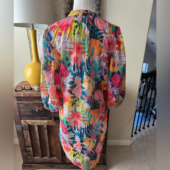 Lior Paris Floral Multicolor Eyelet Dress- S - Picture 6 of 7